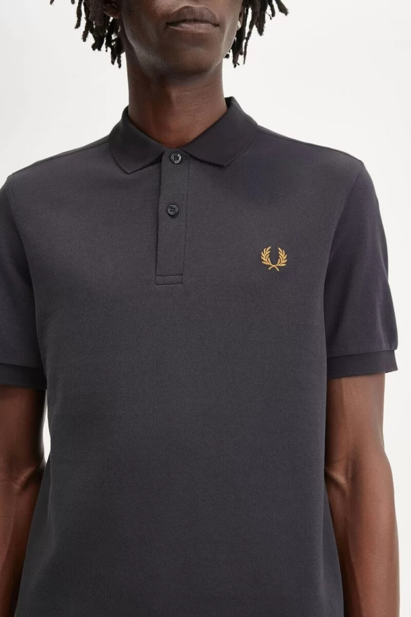 fred perry m6000 herrskjorta anchor grå mörk kaffe