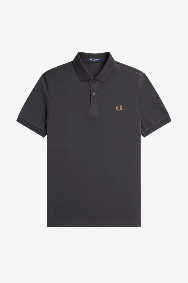 fred perry m6000 herrskjorta anchor grå mörk kaffe
