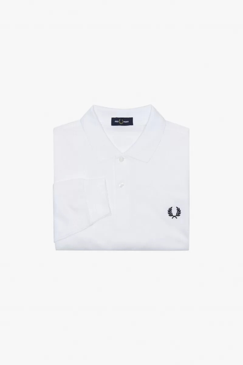 fred perry m6006 herrskjorta vit marinblå