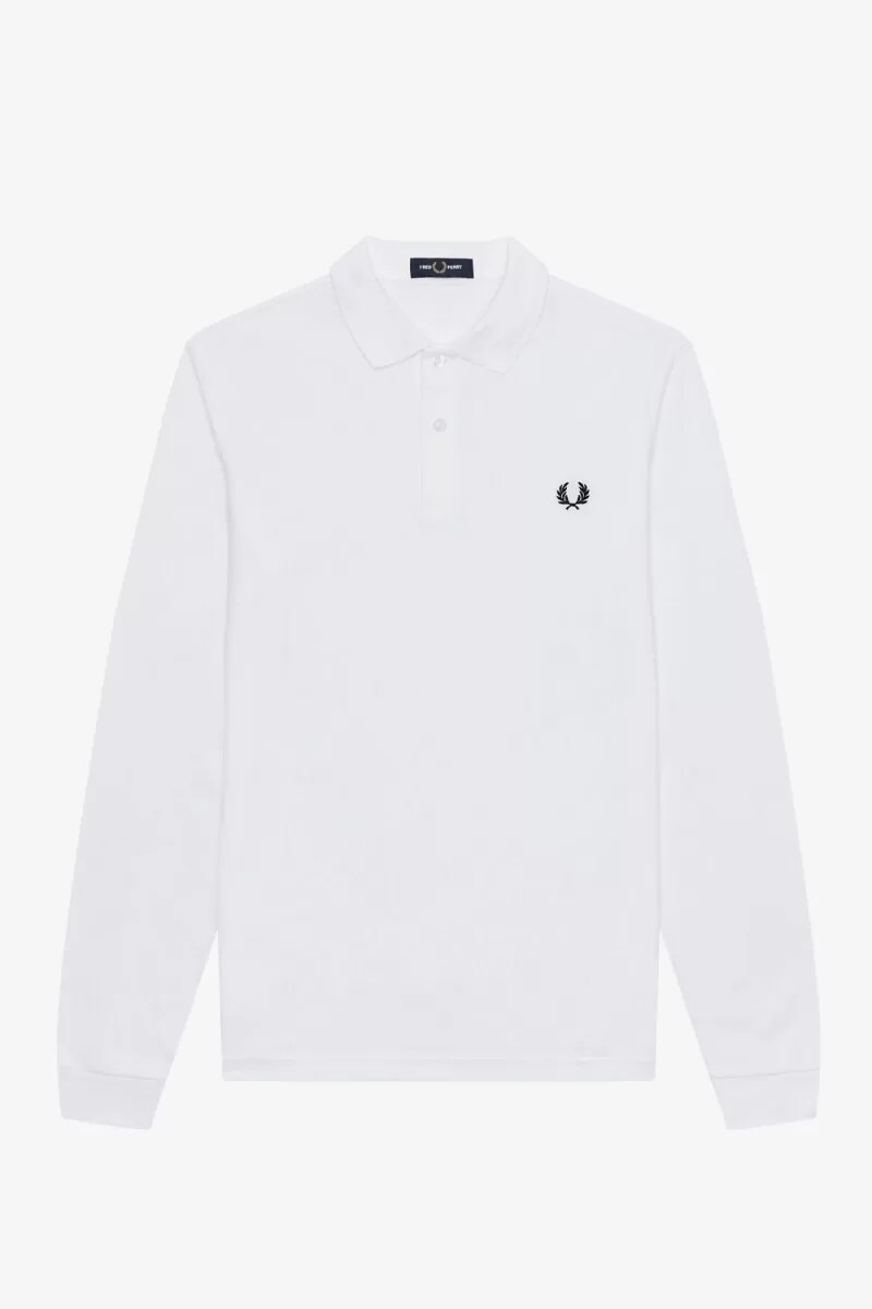 fred perry m6006 herrskjorta vit marinblå