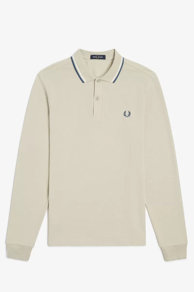 fred perry m3636 herrskjorta ljusmint snövit petrolblå