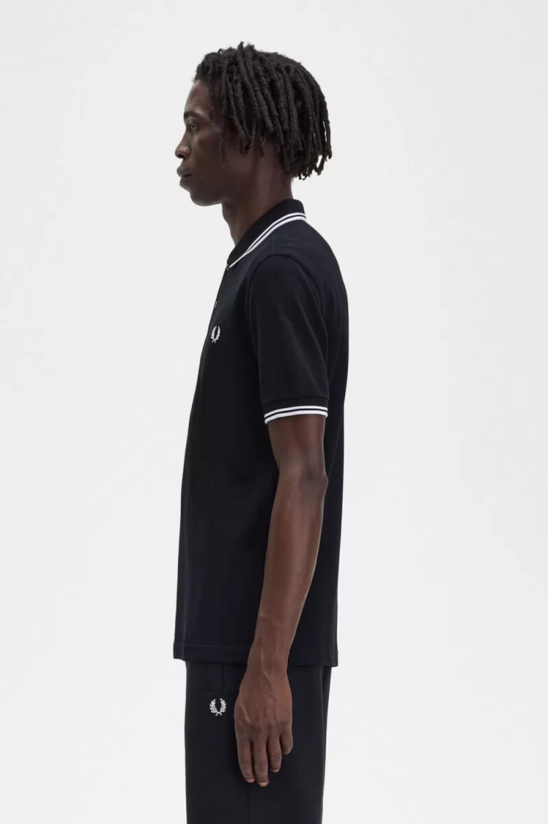 fred perry m3600 herrskjorta svart vit