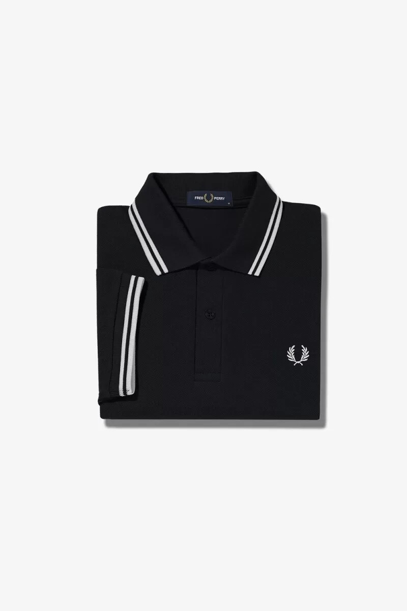 fred perry m3600 herrskjorta svart vit