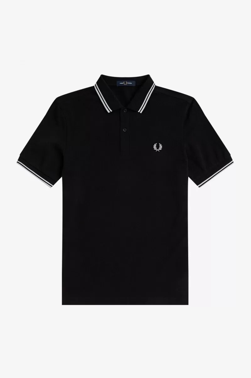 fred perry m3600 herrskjorta svart vit