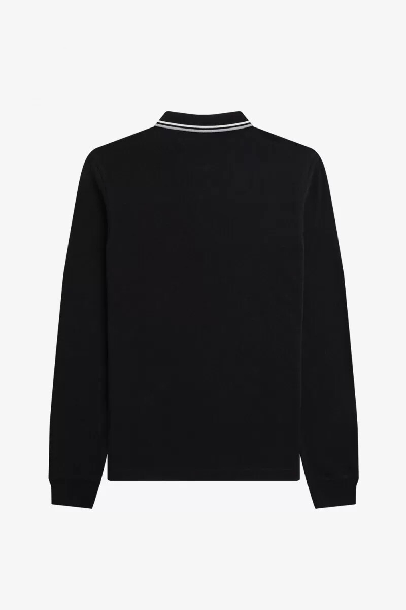 fred perry m3636 herrskjorta svart beige kalksten