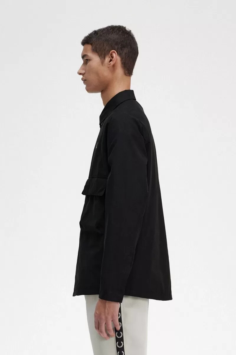 fred perry utility herrskjorta svart