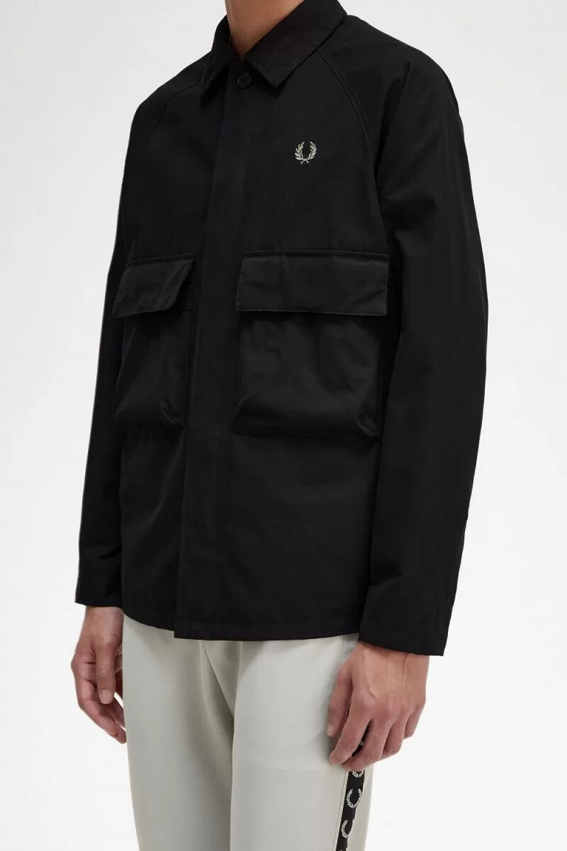 fred perry utility herrskjorta svart