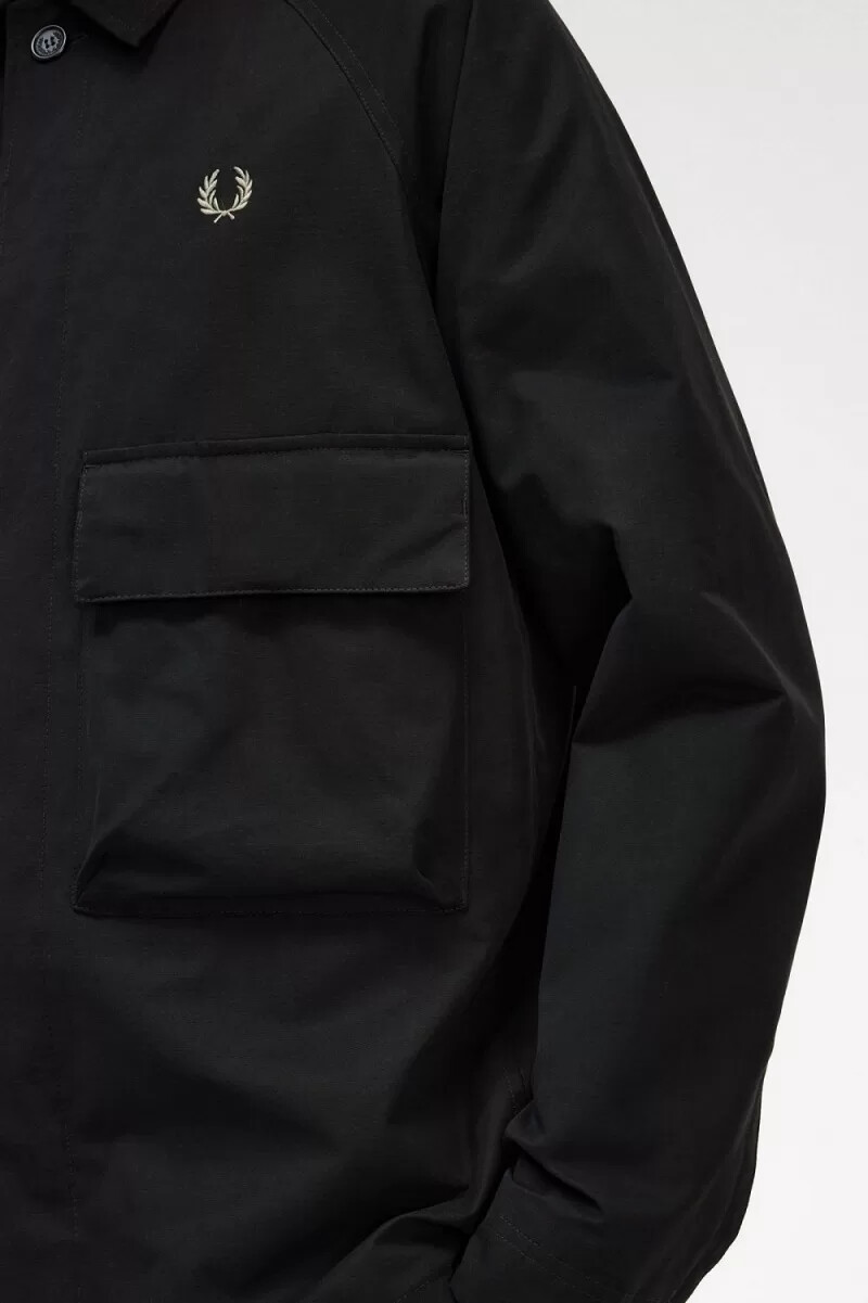 fred perry utility herrskjorta svart