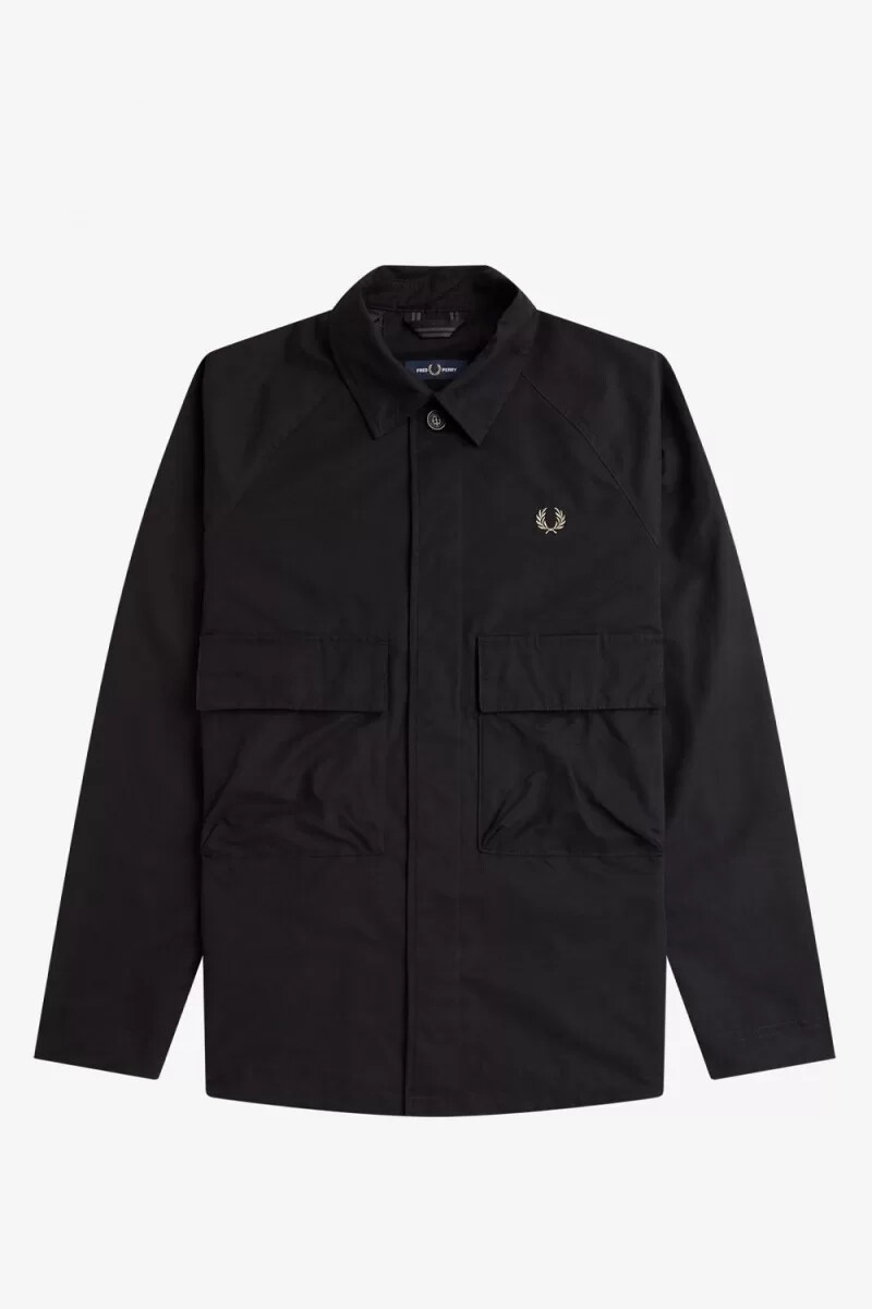 fred perry utility herrskjorta svart