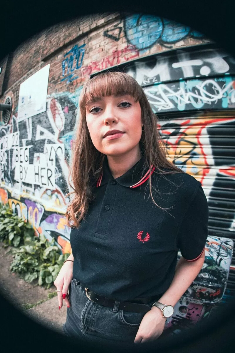 fred perry m12 herrskjorta svart korall heat camden brick