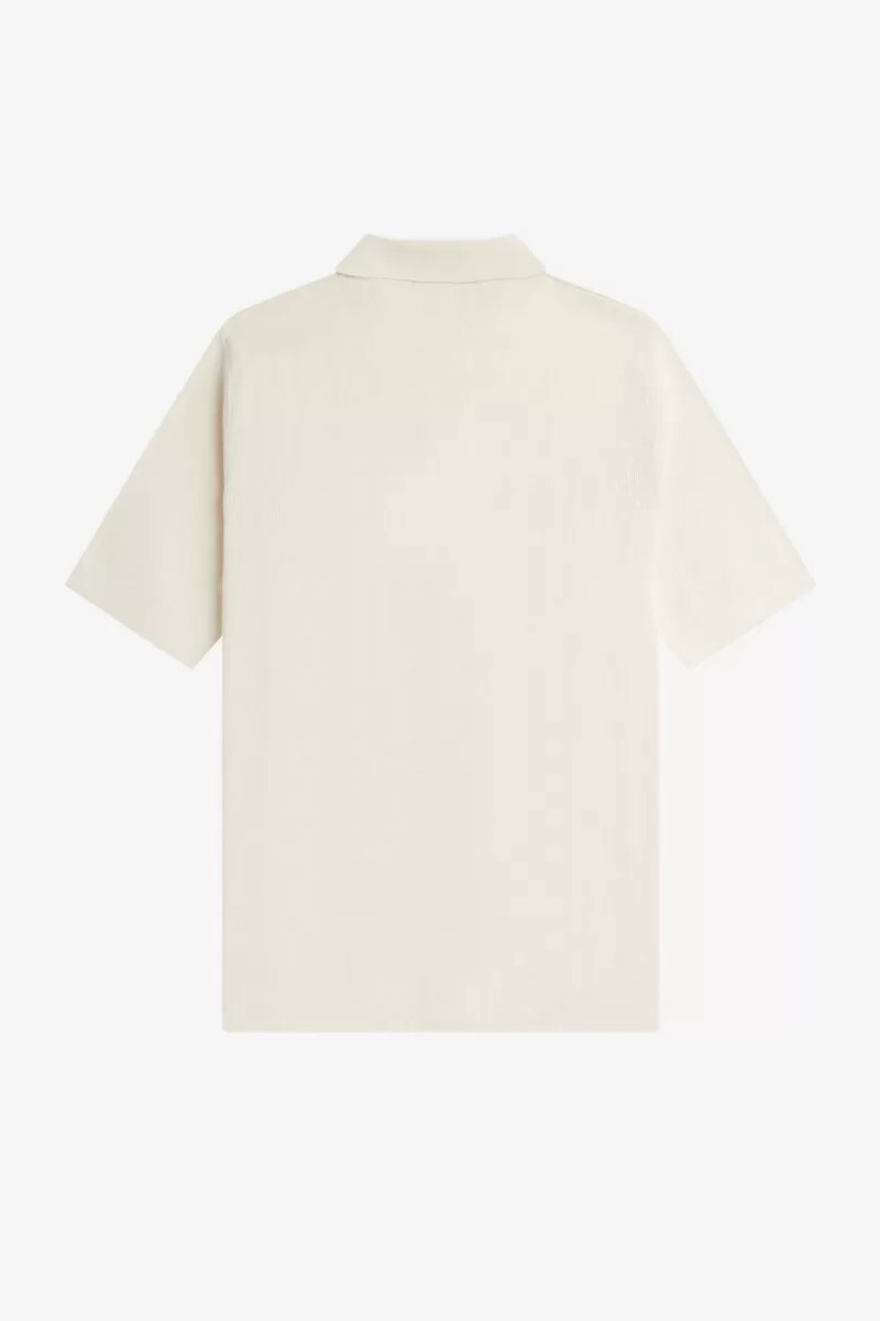 fred perry stickad herrskjorta med knappar beige