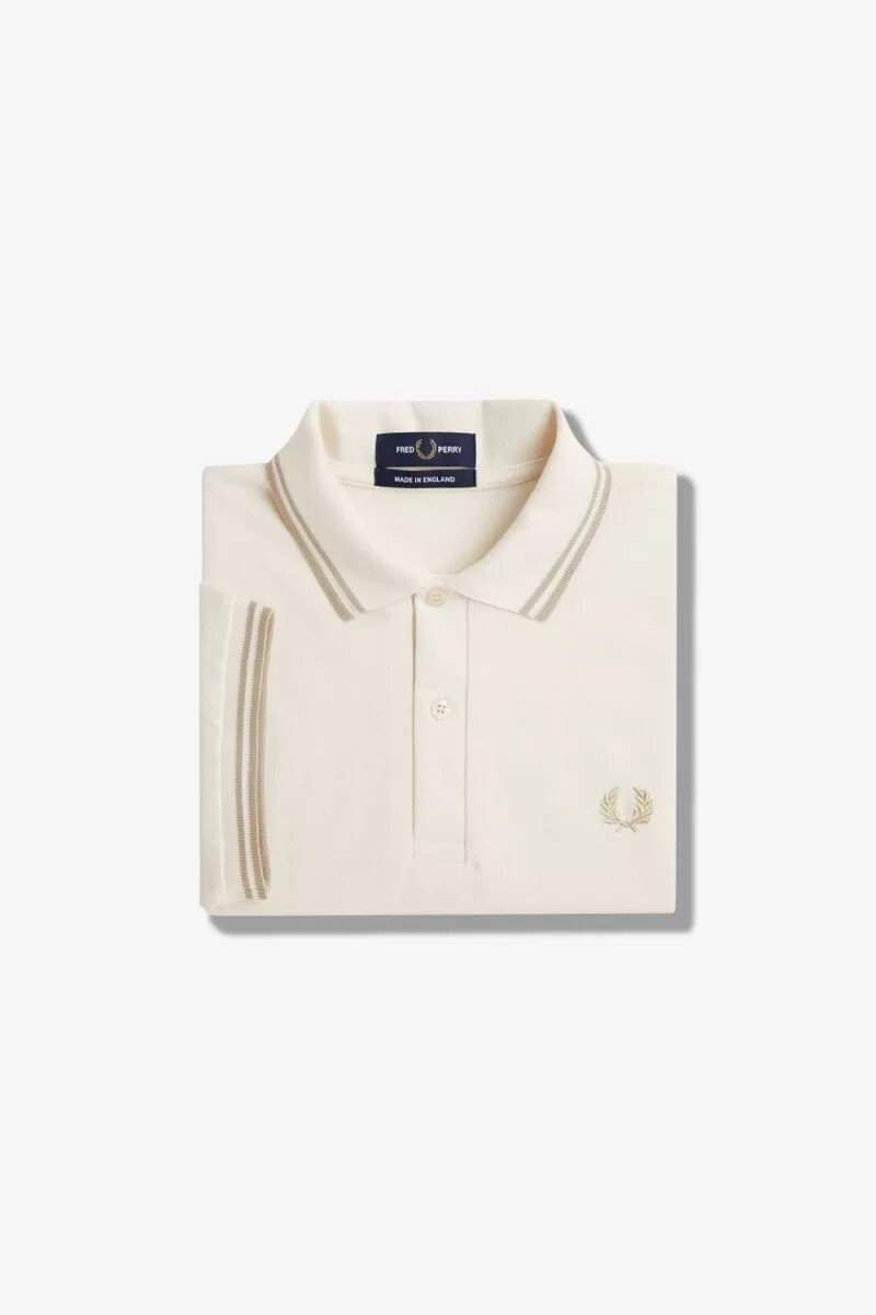 fred perry m12 herrskjorta beige havregryn havregryn