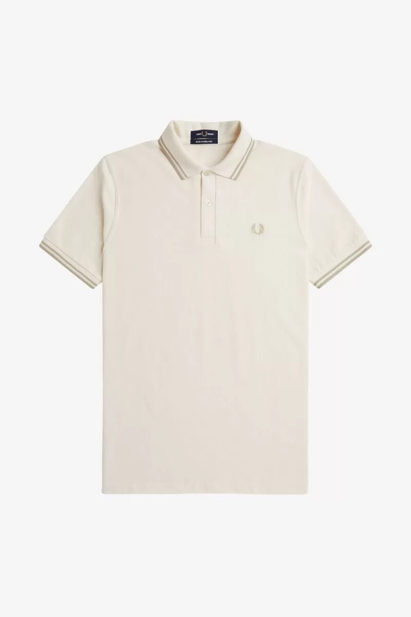 fred perry m12 herrskjorta beige havregryn havregryn