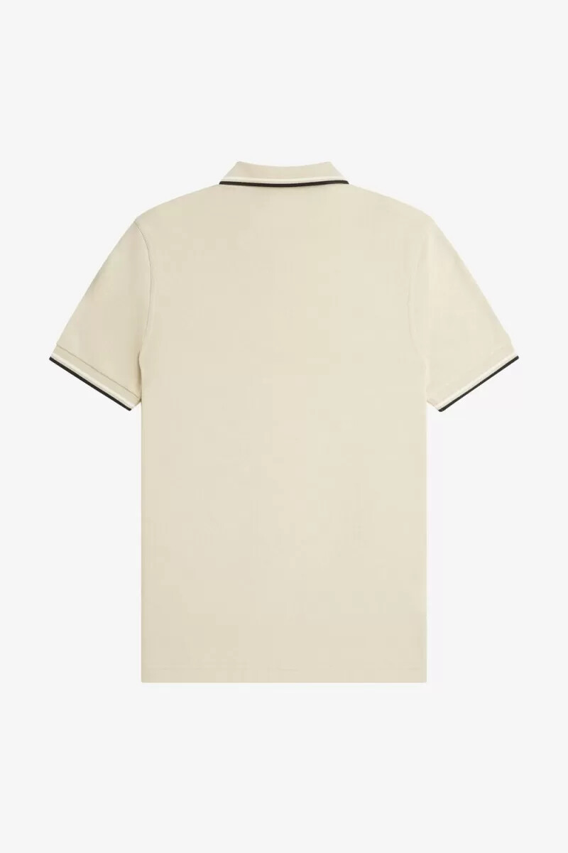 fred perry m3600 herrskjorta havregryn beige svart
