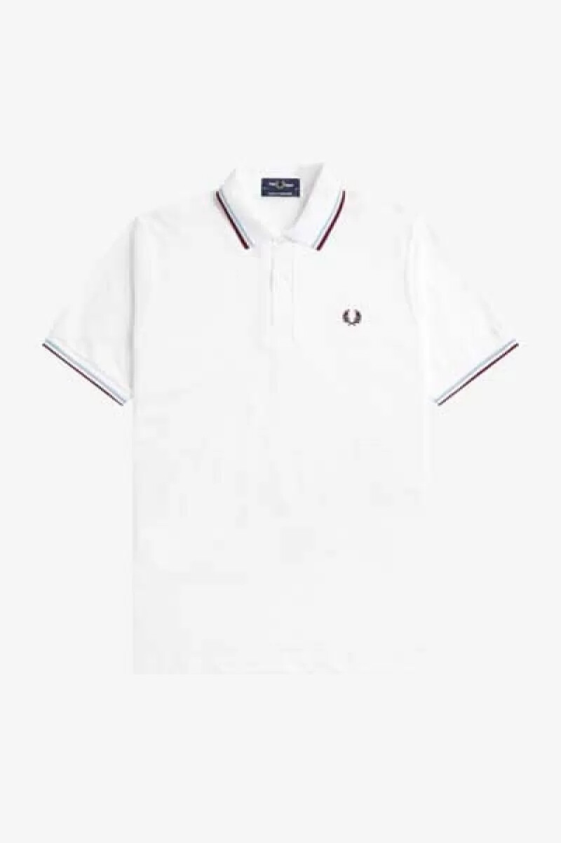 fred perry m12 herrskjorta vit aqua maroon