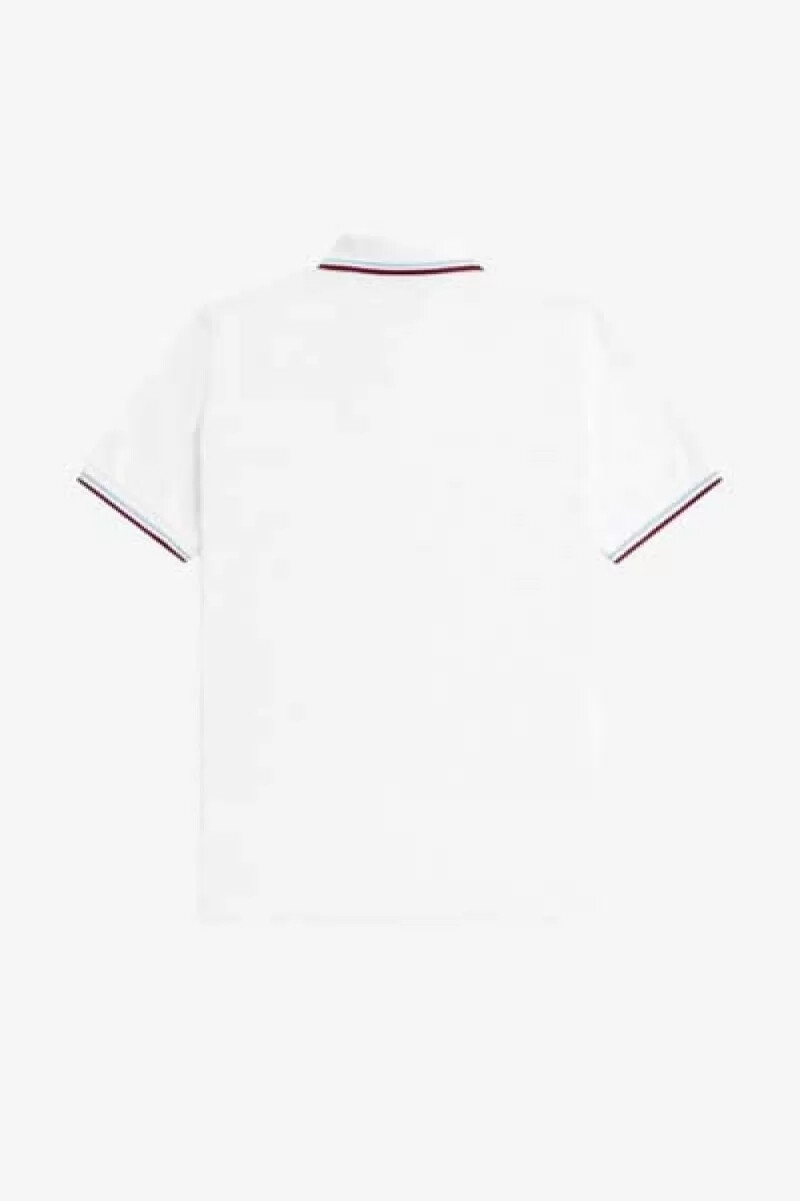 fred perry m12 herrskjorta vit aqua maroon