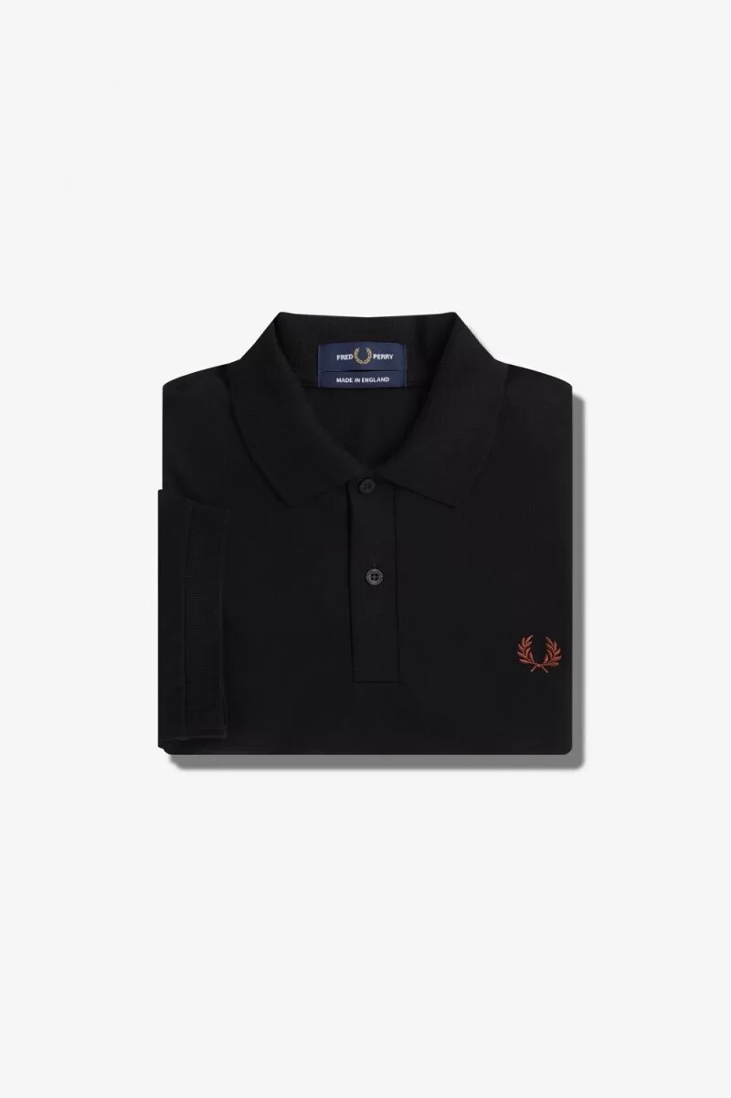 fred perry m3 herrskjorta svart whiskybrun