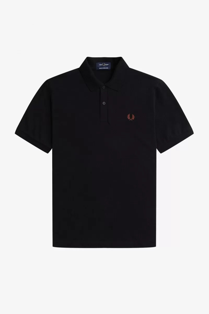 fred perry m3 herrskjorta svart whiskybrun