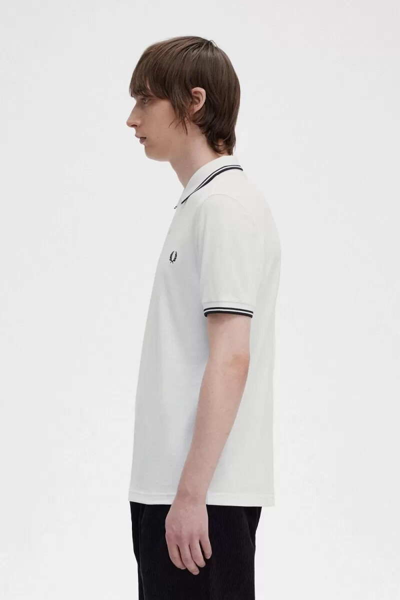 fred perry m3600 herrskjorta vit svart