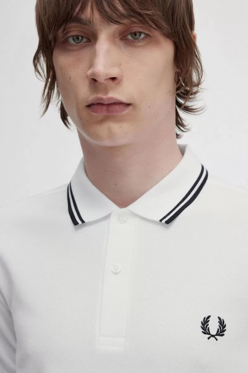 fred perry m3600 herrskjorta vit svart