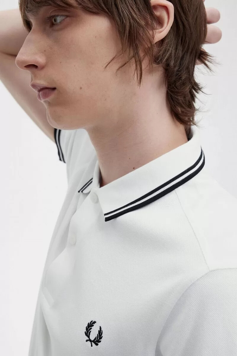 fred perry m3600 herrskjorta vit svart