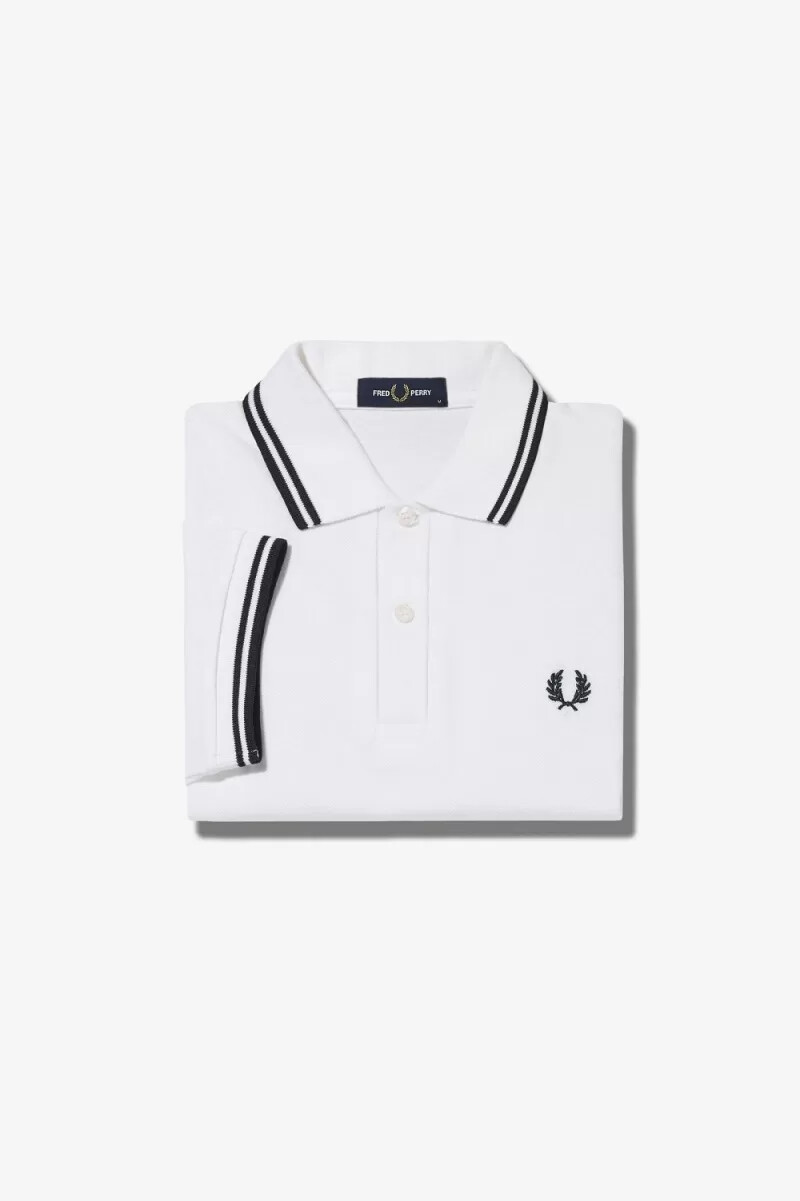 fred perry m3600 herrskjorta vit svart