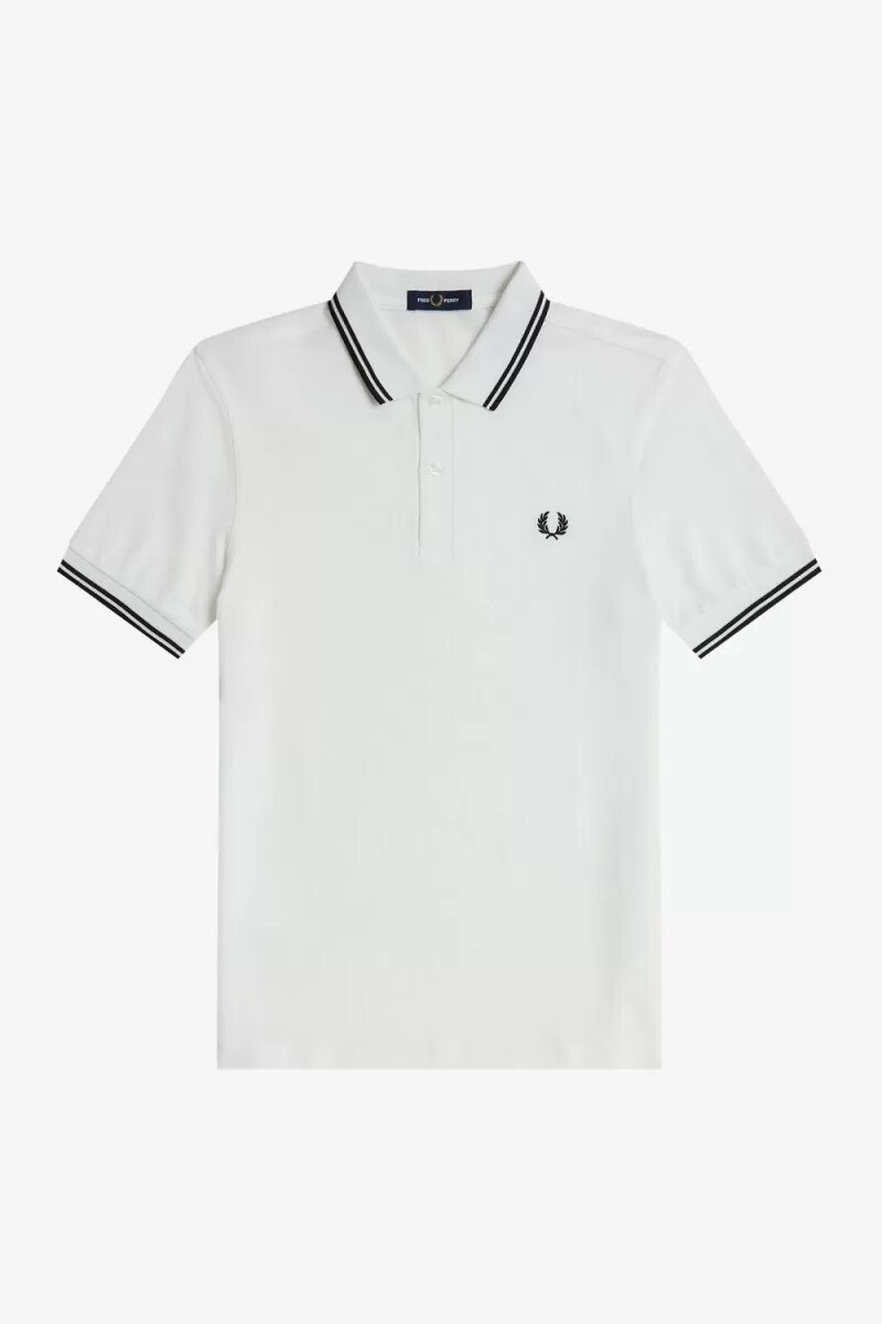 fred perry m3600 herrskjorta vit svart