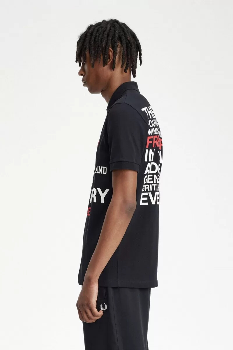 fred perry logo herrskjorta svart