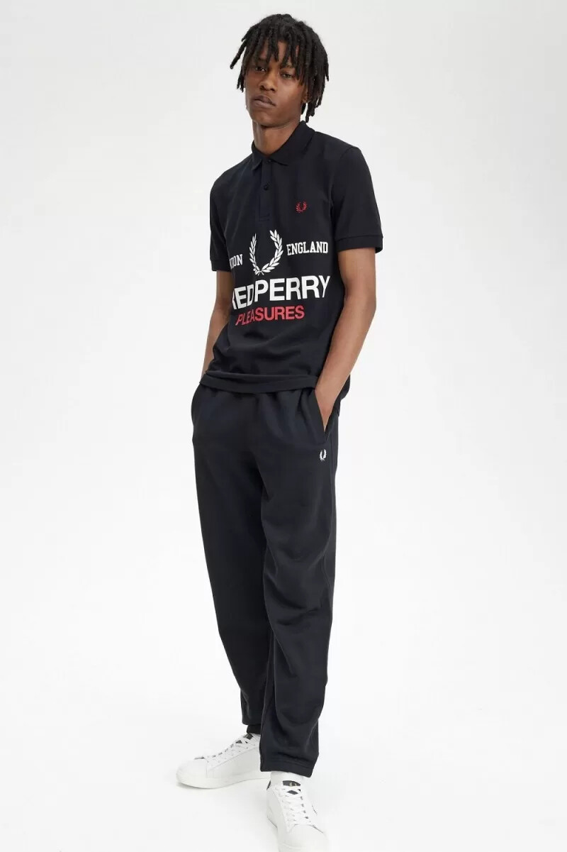 fred perry logo herrskjorta svart