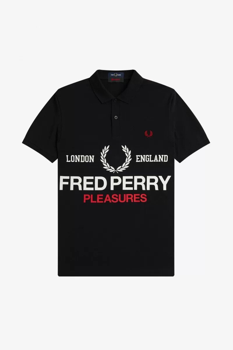 fred perry logo herrskjorta svart