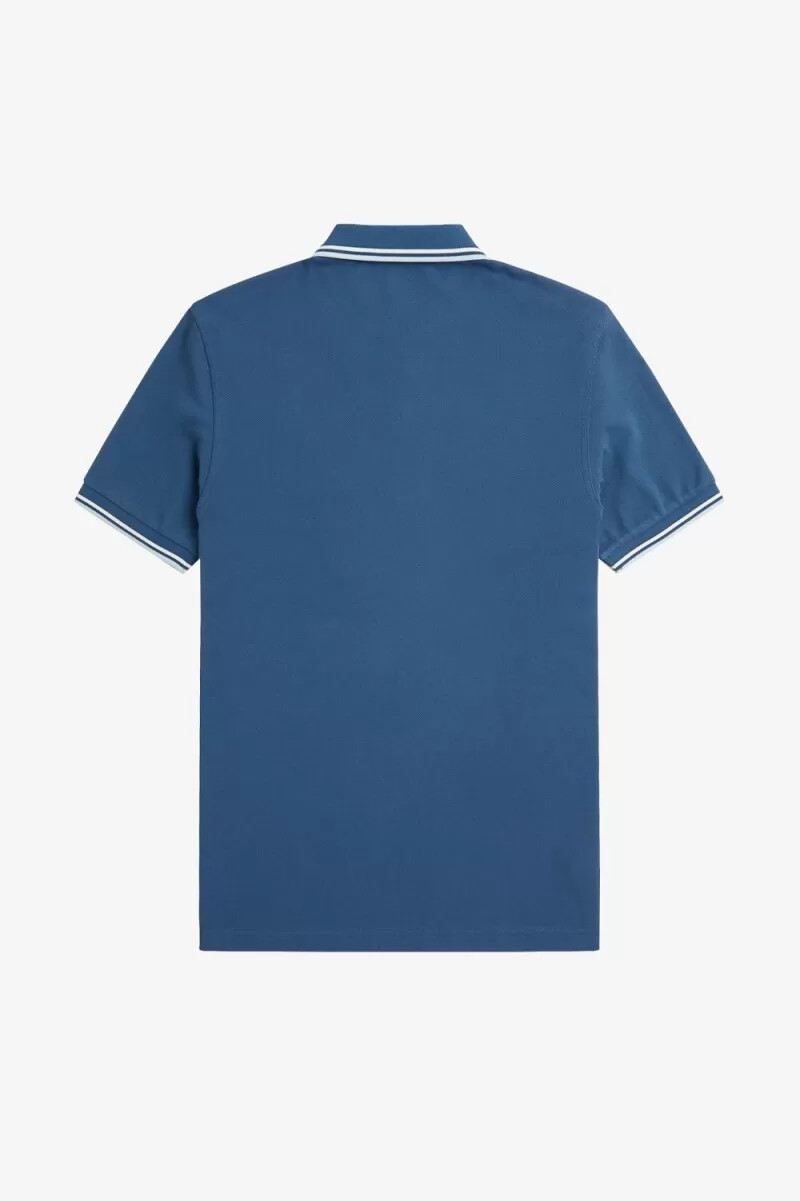 fred perry m3600 herrskjorta midnattsblå beige ljus aqua