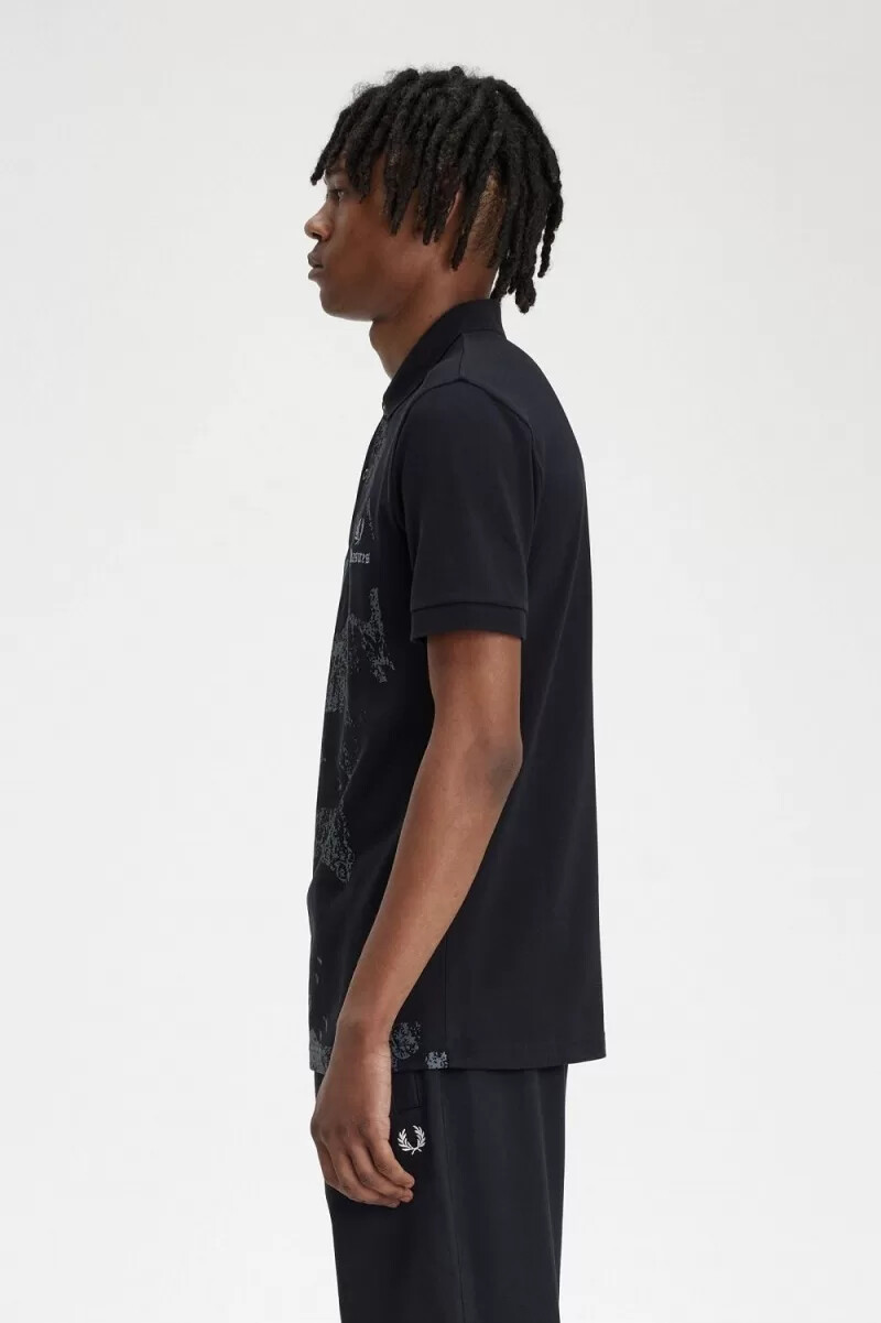 fred perry skull herrskjorta svart