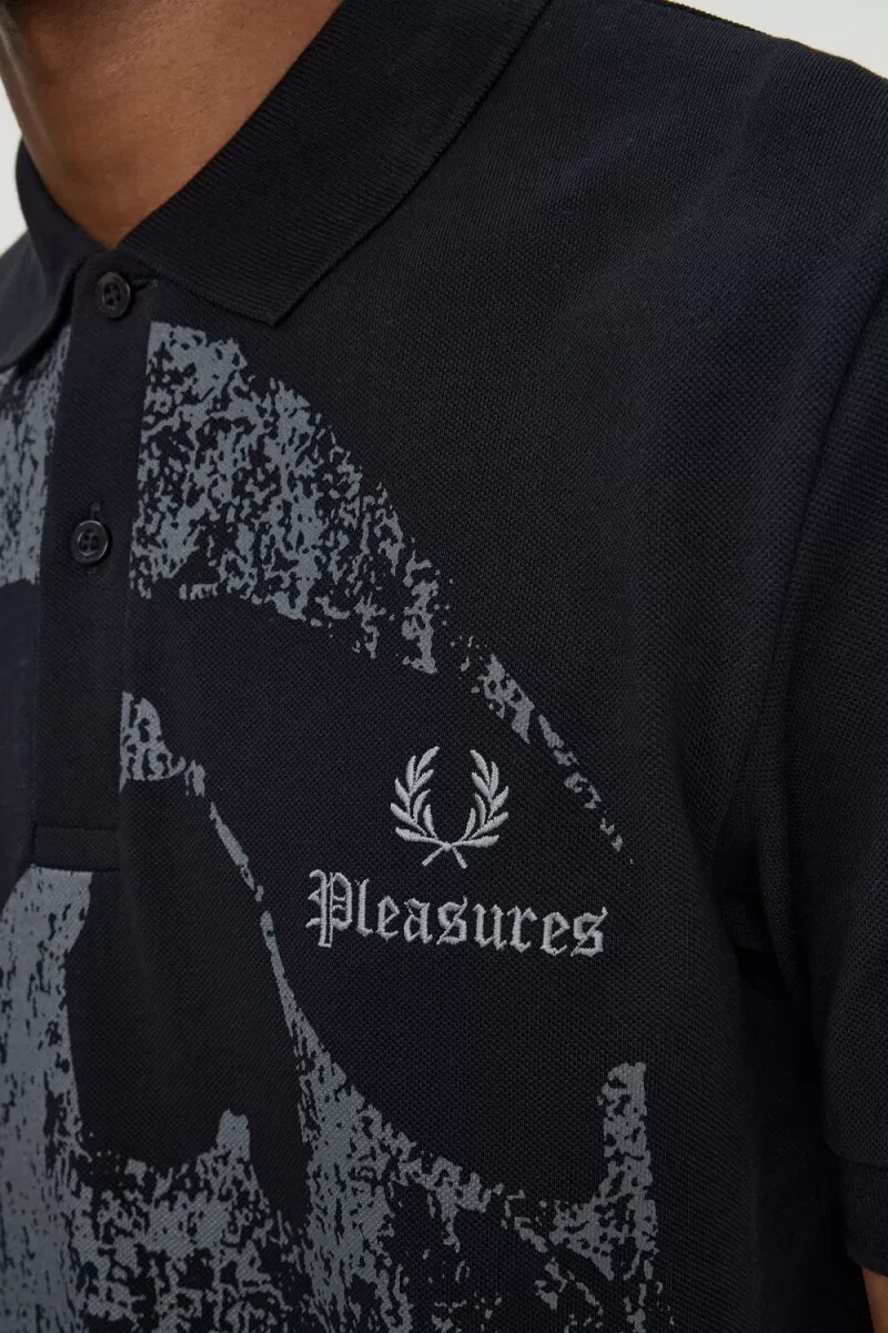 fred perry skull herrskjorta svart