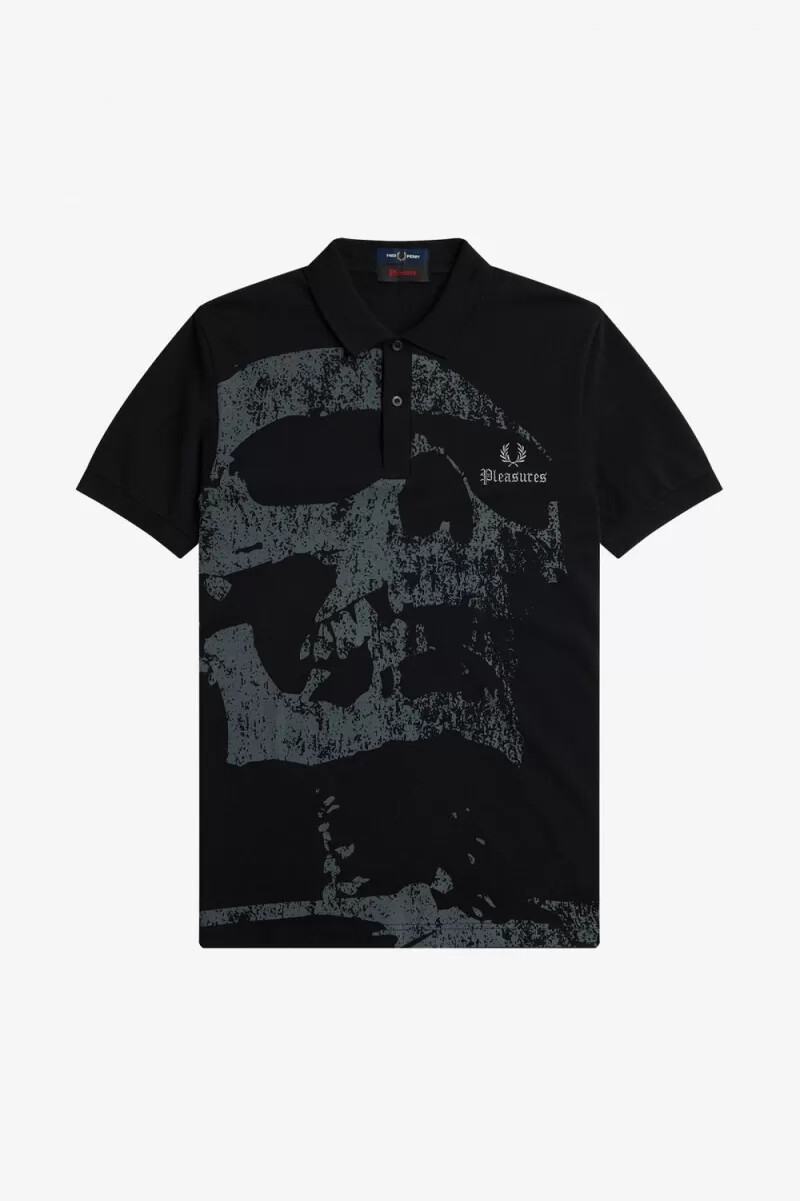 fred perry skull herrskjorta svart