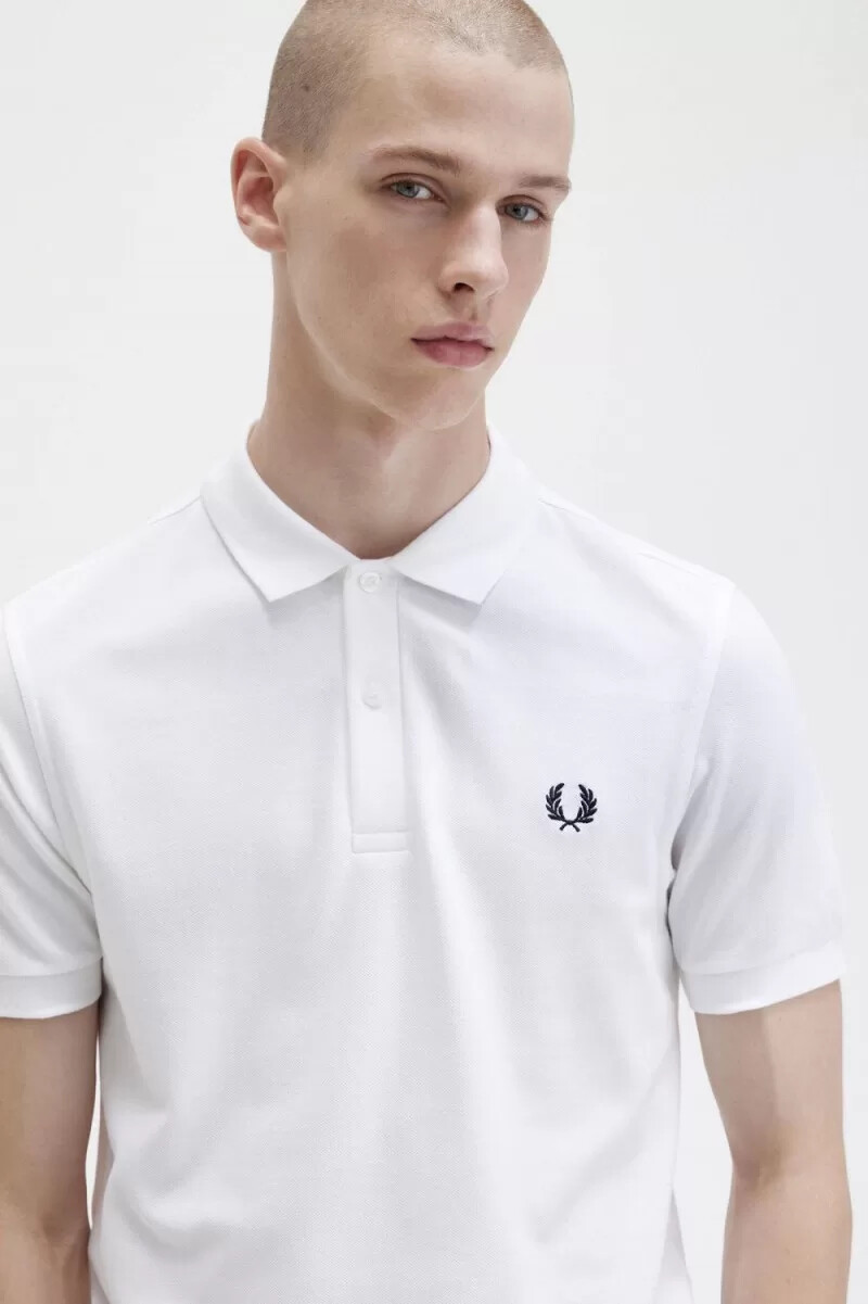 fred perry m6000 herrskjorta vit marinblå