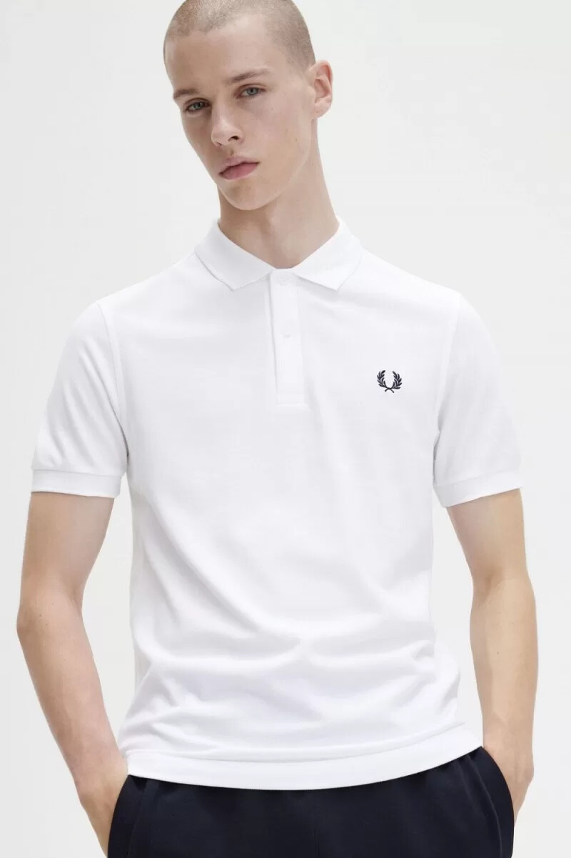 fred perry m6000 herrskjorta vit marinblå