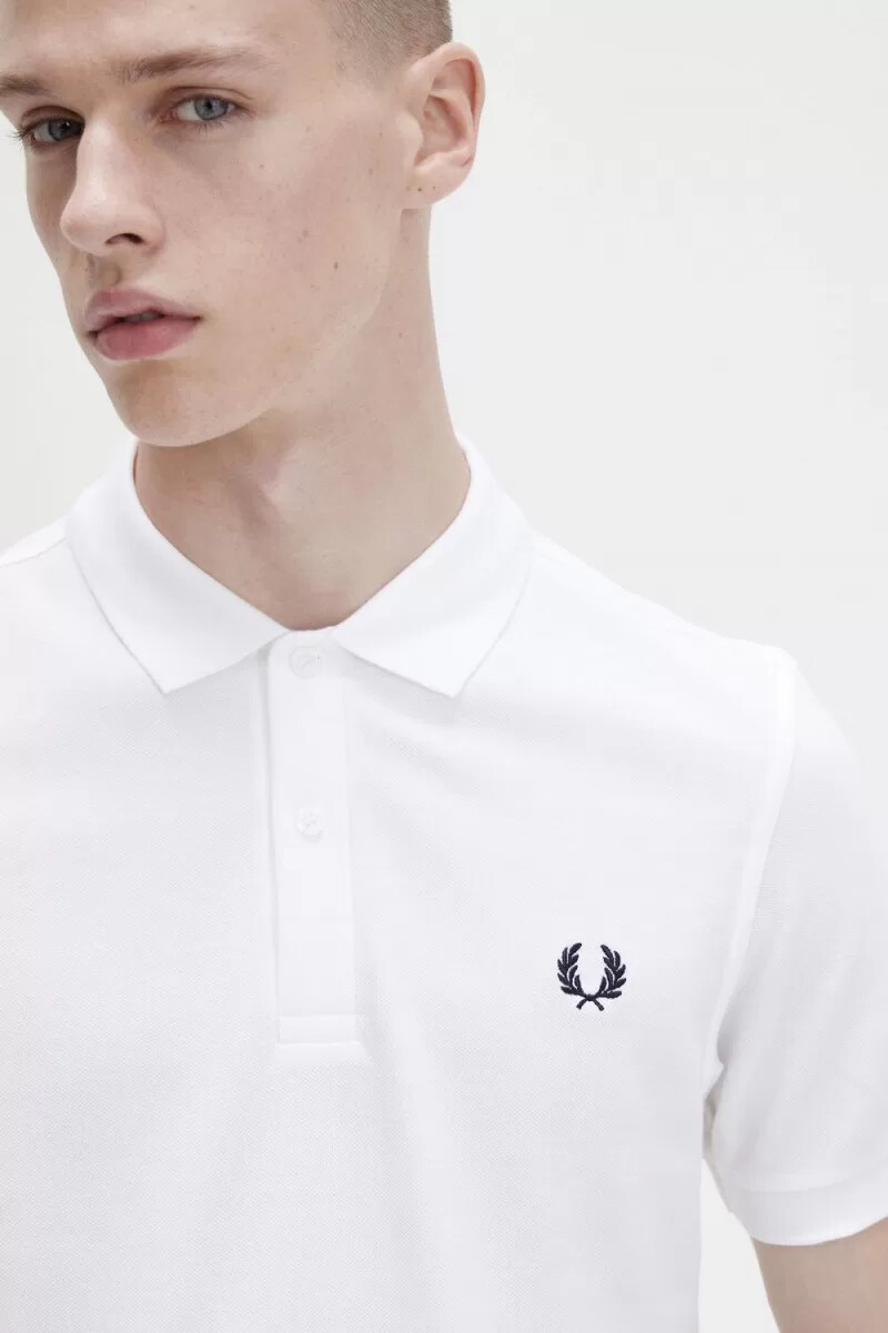 fred perry m6000 herrskjorta vit marinblå