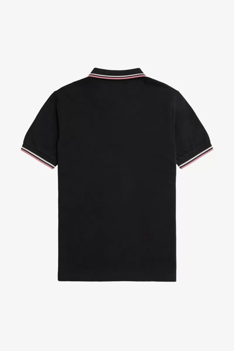 fred perry m3600 herrskjorta svart beige dusty rose rosa