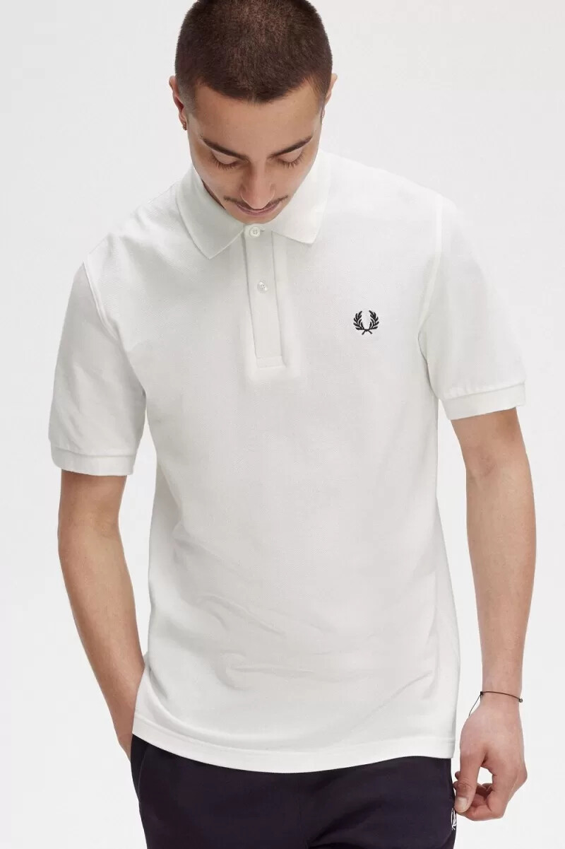 fred perry m3 herrskjorta vit marinblå