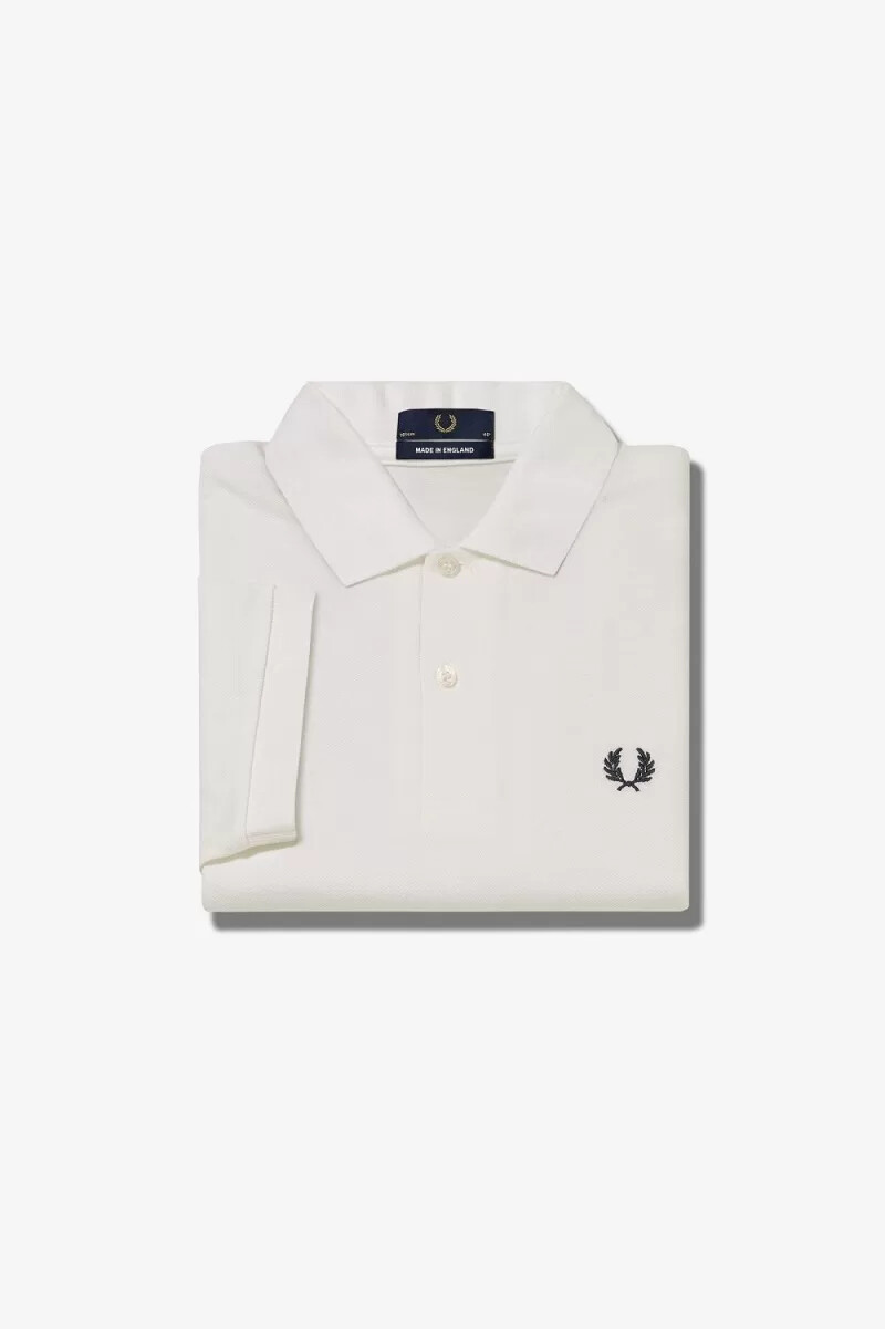 fred perry m3 herrskjorta vit marinblå