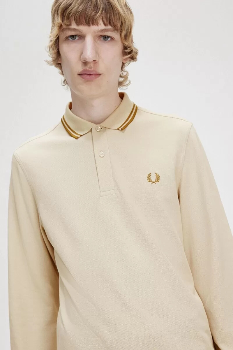 fred perry m3636 herrskjorta havregryn mörk kaffe mörk kaffe