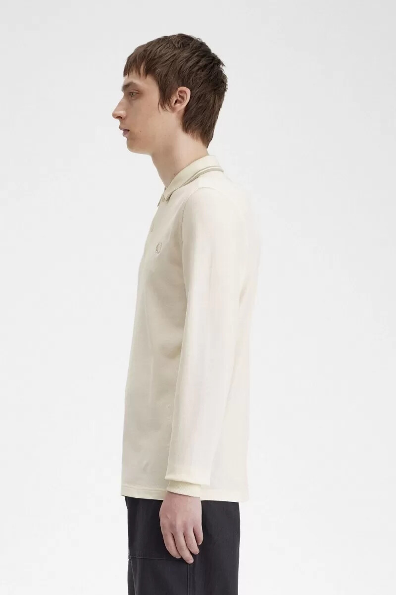 fred perry m3636 herrskjorta beige havregryn havregryn