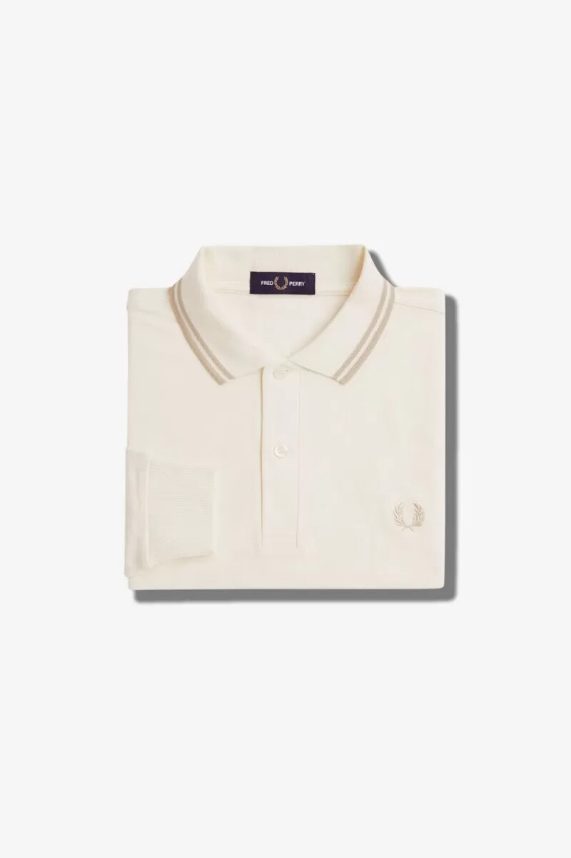 fred perry m3636 herrskjorta beige havregryn havregryn