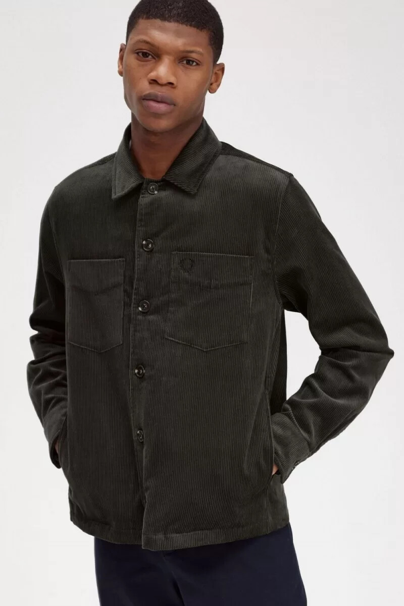 fred perry manschett herrskjorta field green