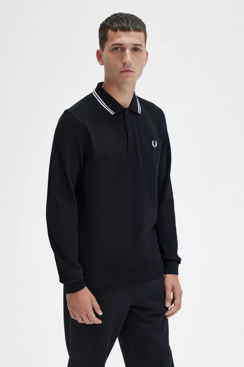 fred perry m3636 herrskjorta svart vit