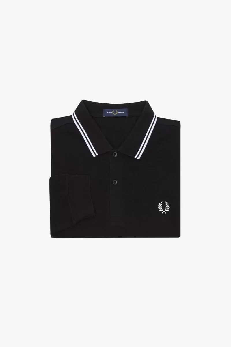 fred perry m3636 herrskjorta svart vit