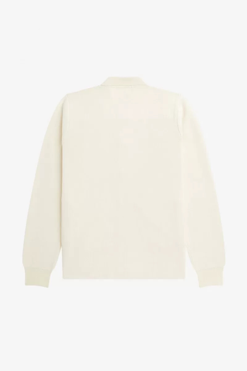 fred perry stickad herrskjorta med knappar beige