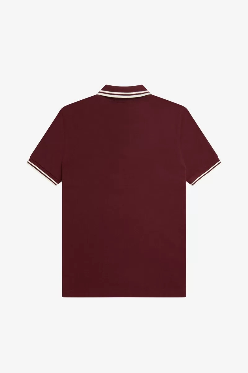 fred perry m3600 herrskjorta oxblood beige