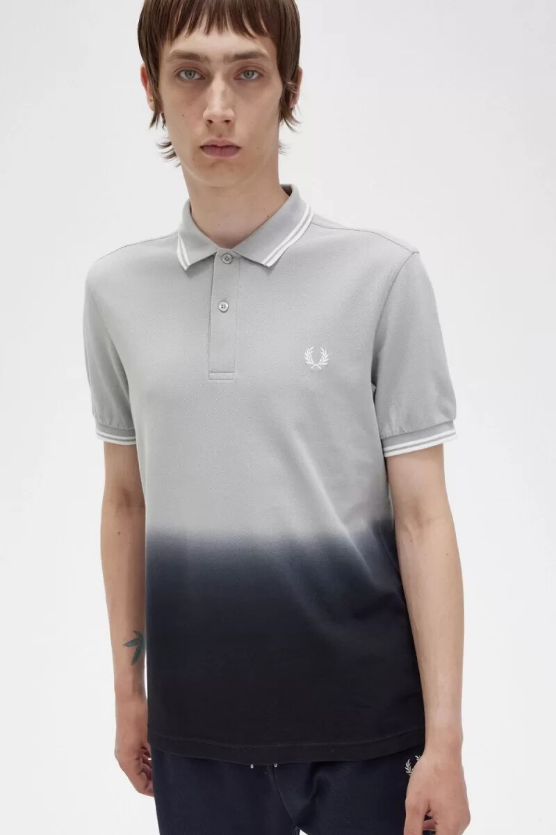 fred perry ombre herrskjorta grå