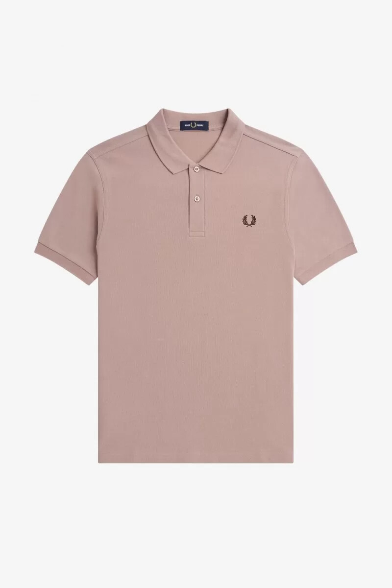 fred perry m6000 herrskjorta mörkrosa bränd tobak